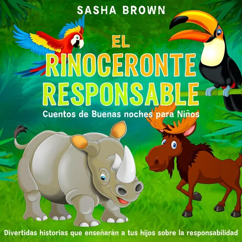 Portada de El Rinoceronte Responsable Cuentos de buenas noches para niños: Divertidas historias que enseñarán a tus hijos sobre la responsabilidad