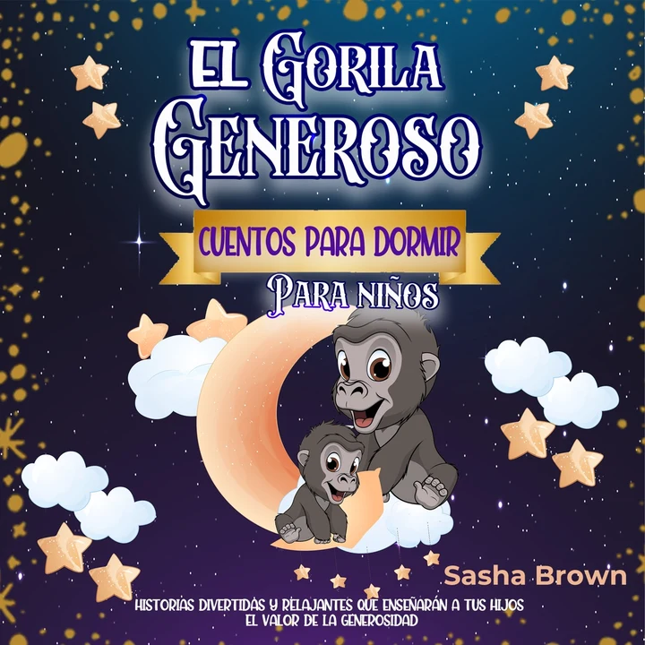 Portada de El Gorila Generoso: Cuentos para dormir para niños: Historias divertidas y relajantes que enseñarán a tus hijos el valor de la generosidad, de Sasha Brown