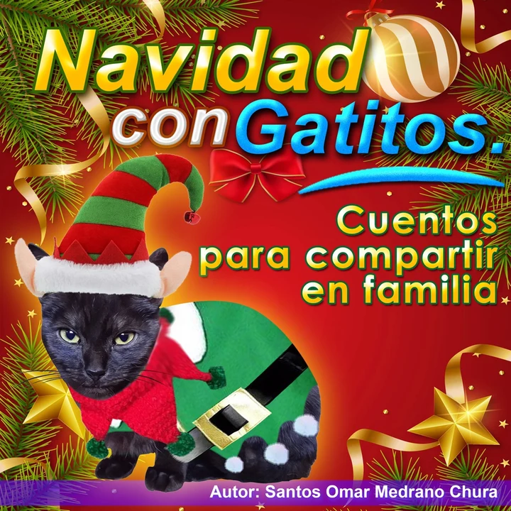 Portada de Navidad con Gatitos. Cuentos para compartir en familia, de santos omar medrano chura