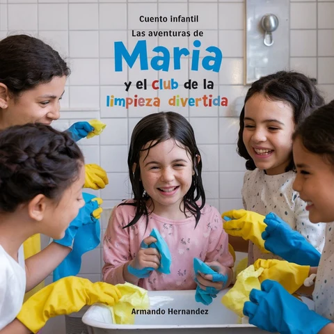Portada de Cuento infantil Las aventuras de Maria y el club de la limpieza divertida