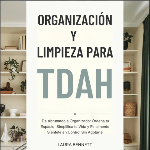 Portada de Organización y Limpieza para TDAH: De Abrumado a Organizado: Ordena tu Espacio, Simplifica tu Vida y Finalmente Siéntete en Control Sin Agotarte