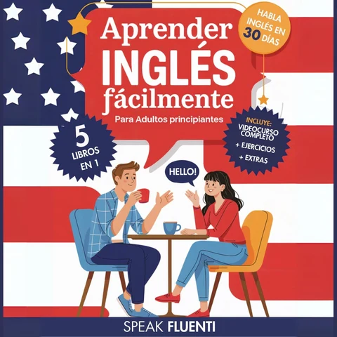 Portada de Aprender Inglés Fácilmente Para Adultos Principiantes: 5 Libros en 1: Método Comprobado para Hablar Inglés con Confianza en Menos de 30 Días