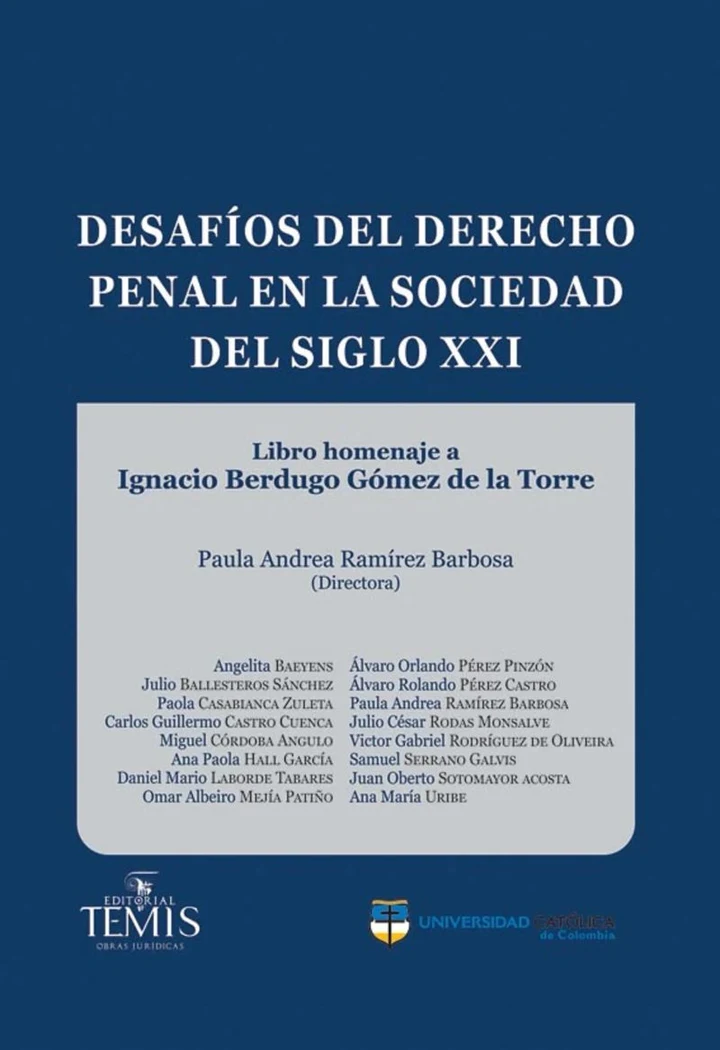 Portada de Desafíos del derecho penal en la sociedad del siglo XXI, de Paula Andrea Ramírez Barbosa