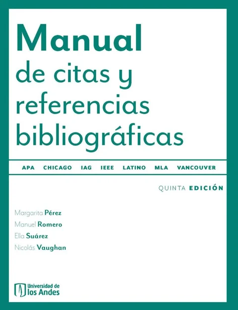Portada de Manual de citas y referencias bibliográficas. Quinta edición