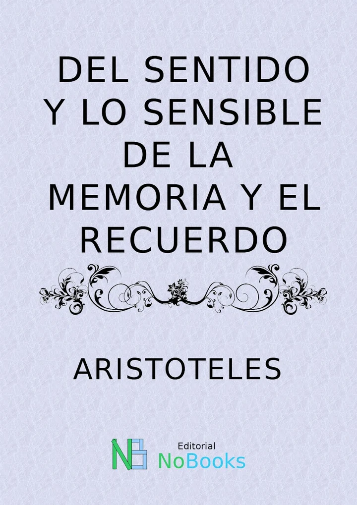 Portada de Del Sentido Y Lo Sensible, de Aristoteles