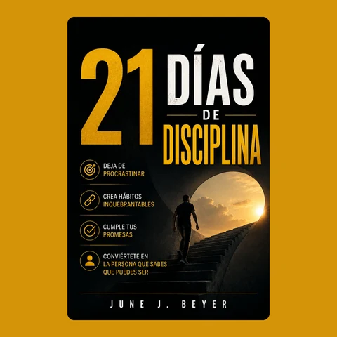 Portada de 21 DÍAS DE DISCIPLINA: Cómo dejar de procrastinar, crear hábitos inquebrantables, cumplir tus promesas y convertirte en la persona que sabes que puedes ser