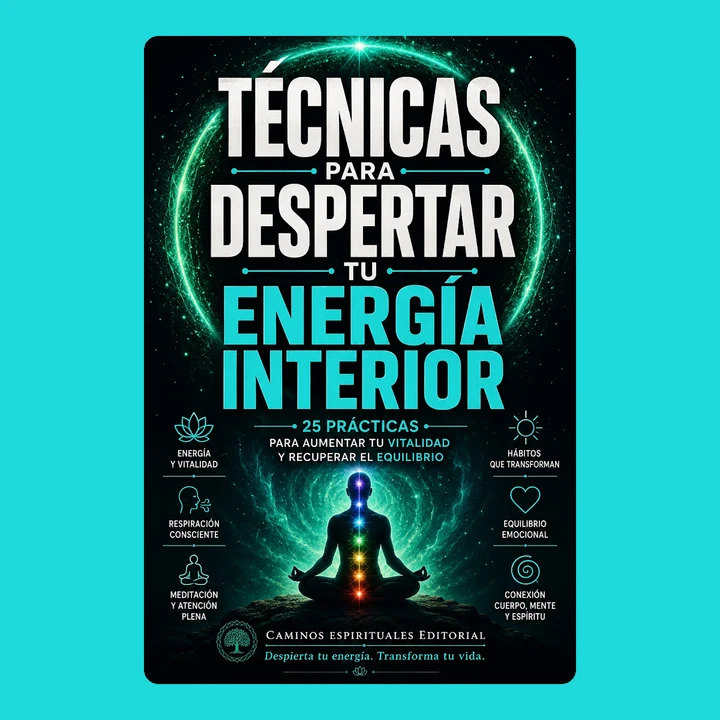 Portada de Caminos Espirituales Editorial and Técnicas para despertar tu energía interior: 25 prácticas para aumentar tu vitalidad y recuperar el equilibrio, de Adrián Valcárcel