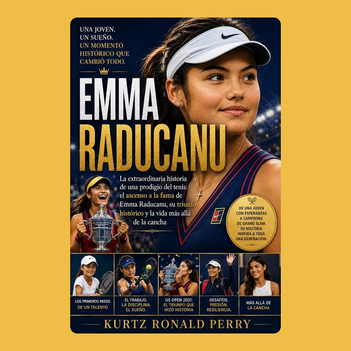 Portada de EMMA RADUCANU: La extraordinaria trayectoria de una joven promesa del tenis: el ascenso a la fama de Emma Raducanu, su histórico triunfo y su vida más allá de las canchas., de KURTZ RONALD PERRY