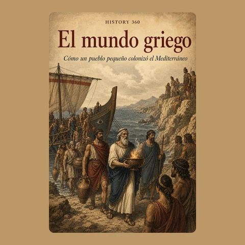 Portada de El mundo griego. Cómo un pueblo pequeño colonizó el Mediterráneo.