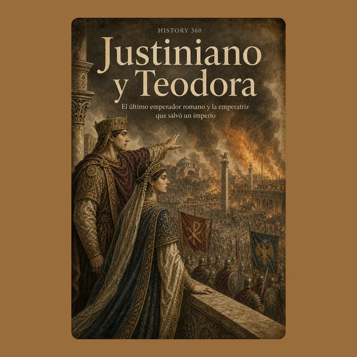 Portada de Justiniano y Teodora. El último emperador romano y la emperatriz que salvó un imperio., de HISTORY 360