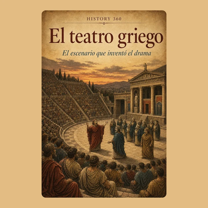 Portada de El teatro griego. El escenario que inventó el drama., de HISTORY 360