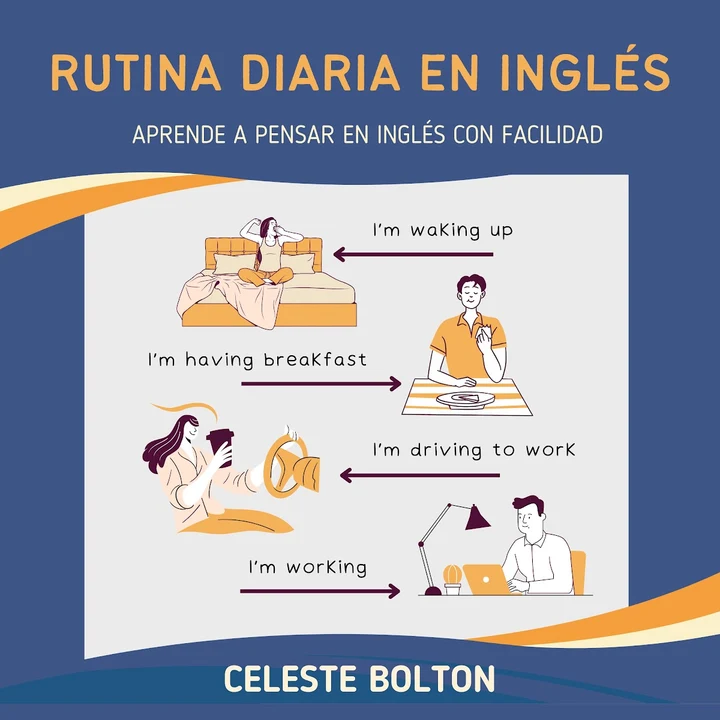 Portada de Rutina Diaria En Inglés: Aprende A Pensar En Inglés Con Facilidad, de Celeste Bolton