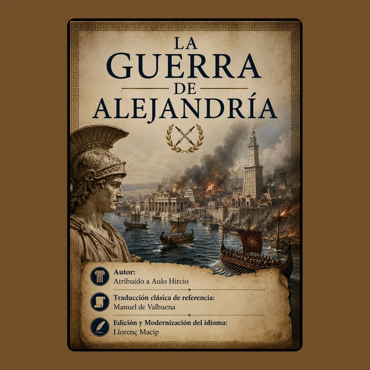 Portada de La Guerra de Alejandría (Bellum Alexandrinum) - Aulo Hircio: Edición revisada de la traducción de Manuel de Valbuena, con estudio preliminar de Llorenç Macip, de Aulo Hircio