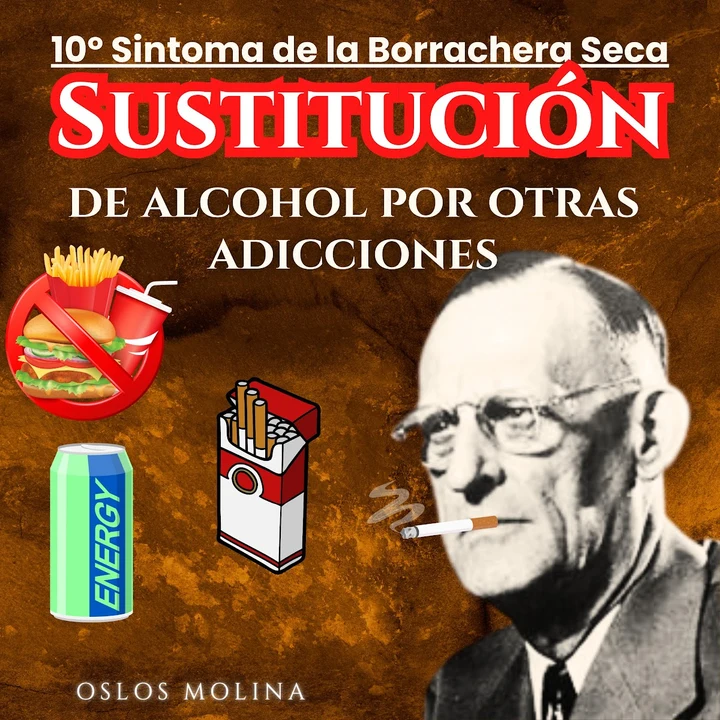 Portada de 10o Síntoma: Sustitución del alcohol por otras adicciones: Temas espirituales, de Oslos Molina