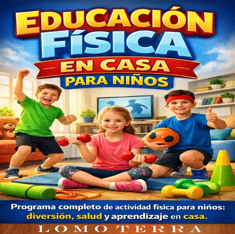 Portada de Educación Física en Casa para Niños: Programa completo de actividad física para niños: diversión, salud y aprendizaje en casa.