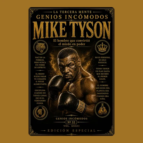 Portada de MIKE TYSON El hombre que convirtió el miedo en poder: GENIOS INCÓMODOS. Una reinterpretación psicológica y humana de MIKE TYSON para el siglo XXI en 90 minutos de lectura por Juan Carlos Villegas Príncipe