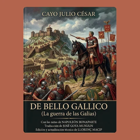 Portada de La Guerra de las Galias - Julio Cesar: Edición técnica con notas estratégicas de Napoleón Bonaparte, libro VIII de Aulo Hircio y versión actualizada