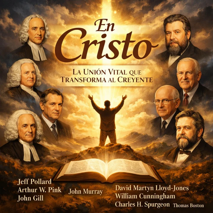 Portada de En Cristo: La Unión Vital que Transforma al Creyente, de Arthur W. Pink, Charles H. Spurgeon, David Martyn Lloyd-Jones, Jeff Pollard, John Gill, John Murray, Jonathan Edwards, Thomas Boston, William Cunningham