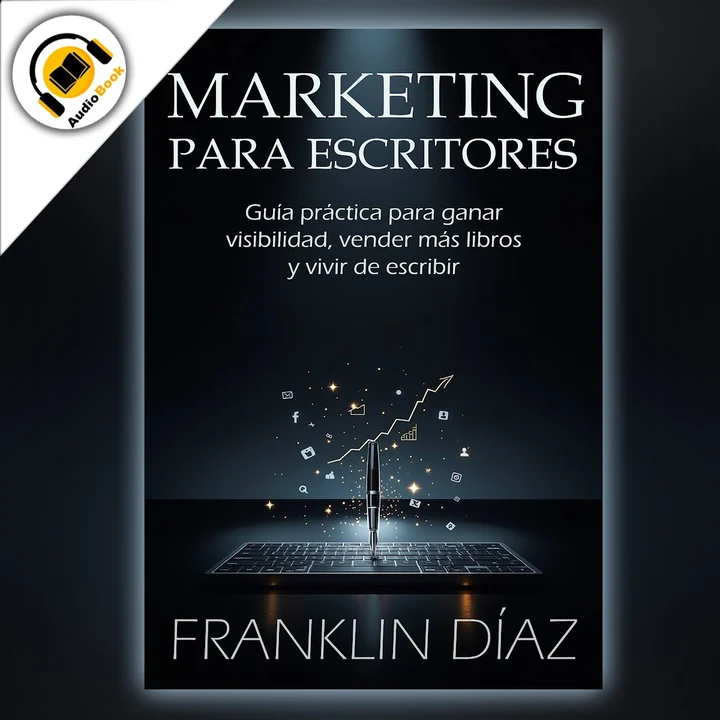 Portada de Marketing para Escritores: Guía práctica para ganar visibilidad, vender más libros y vivir de escribir., de Franklin Díaz
