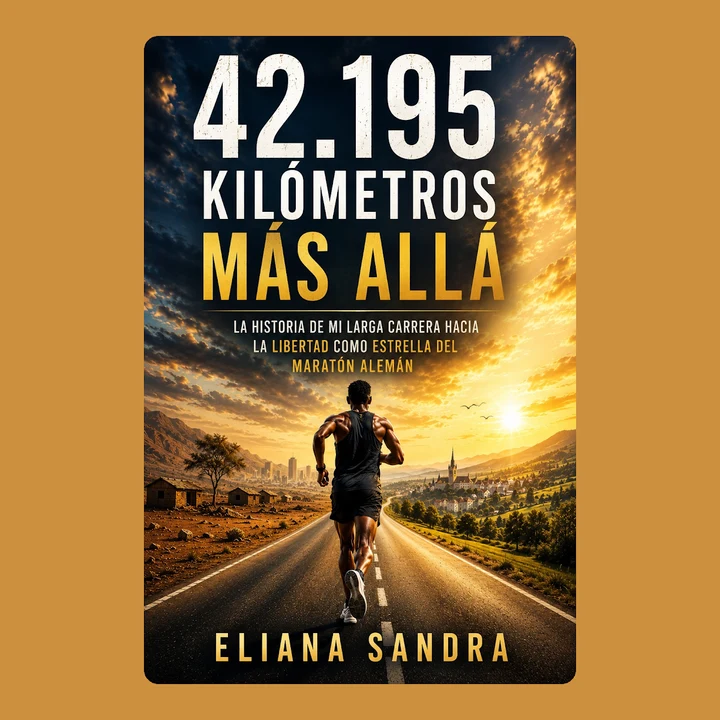 Portada de 42.195 KILÓMETROS MÁS ALLÁ: LA HISTORIA DE MI LARGA CARRERA HACIA LA LIBERTAD COMO ESTRELLA DEL MARATÓN ALEMÁN, de ELIANA SANDRA