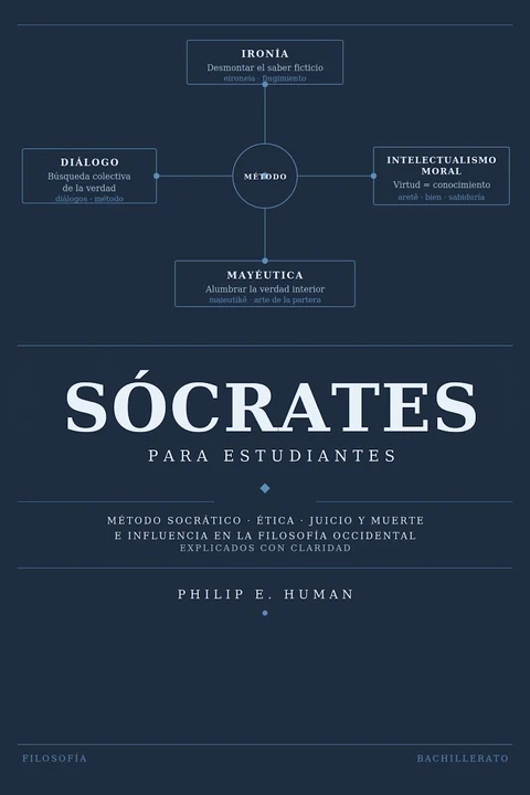 Portada de Sócrates para Estudiantes: Método socrático, ética, juicio, muerte e influencia en la filosofía occidental