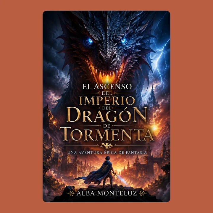 Portada de El Ascenso del Imperio del Dragón de Tormenta: Una Aventura Épica de Fantasía, de Alba Monteluz