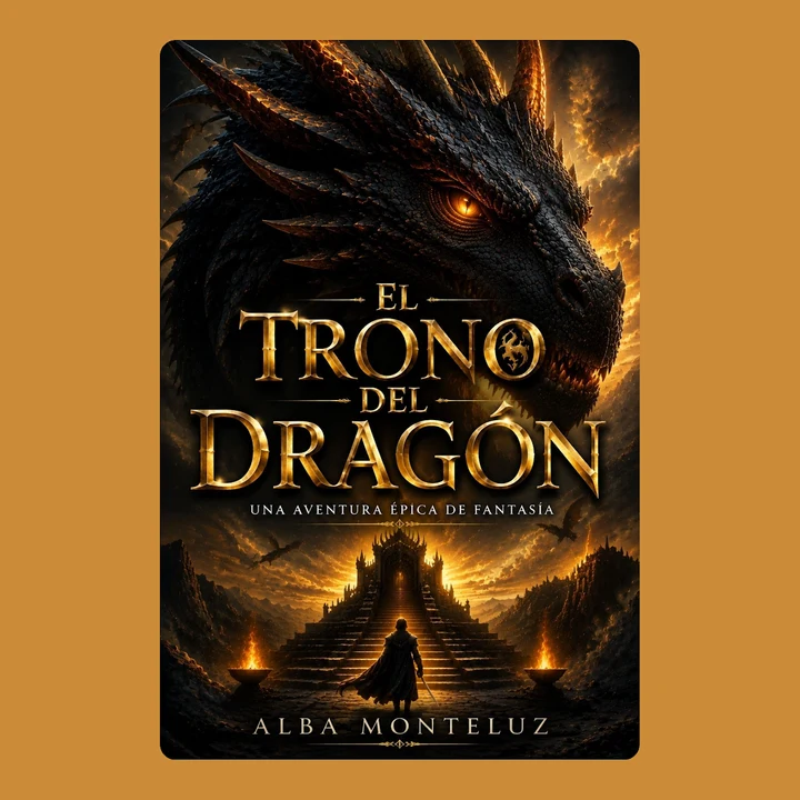 Portada de El Trono del Dragón: Una Aventura Épica de Fantasía, de Alba Monteluz