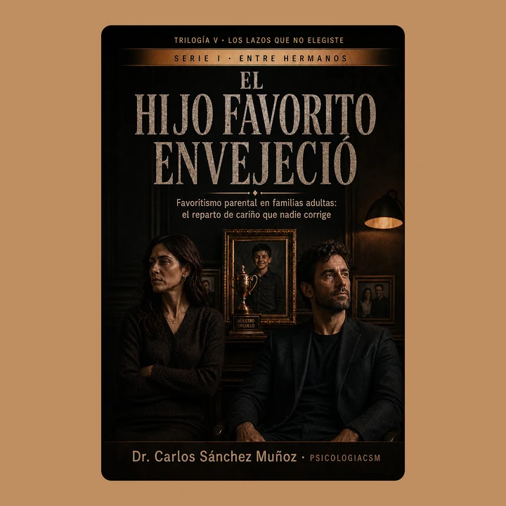 Portada de EL HIJO FAVORITO ENVEJECIÓ: Favoritismo parental en familias adultas: el reparto de cariño que nadie corrige, de Dr. Carlos Sánchez Muñoz