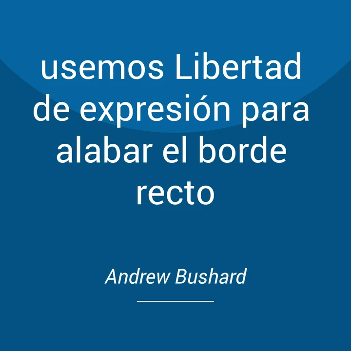 Portada de usemos Libertad de expresión para alabar el borde recto, de Andrew Bushard
