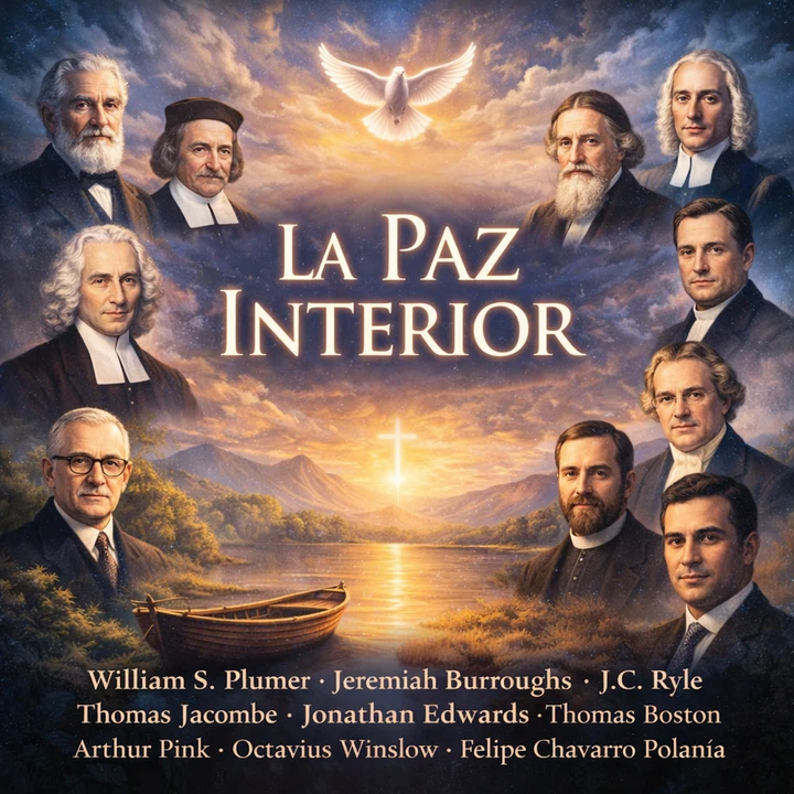 Portada de La Paz Interior, de Arthur Pink, Felipe Chavarro Polanía, J.C. Ryle, Jeremiah Burroughs, Jonathan Edwards, Octavius Winslow, Thomas Boston, Thomas Jacombe, William S. Plumer