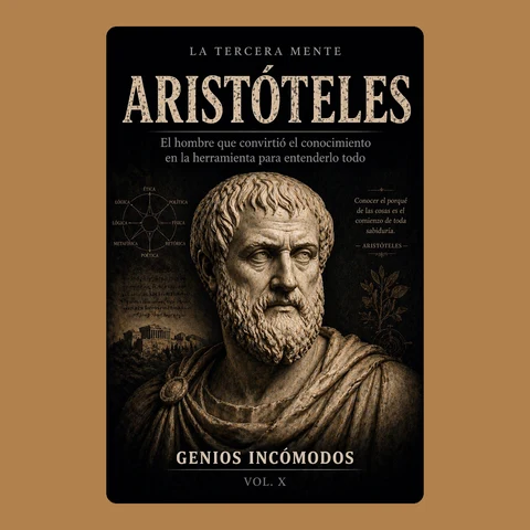 Portada de ARISTÓTELES: El hombre que convirtió el conocimiento en la herramienta para entenderlo todo: GENIOS INCÓMODOS — REINTERPRETADOS EN EL SIGLO XXI. Volumen X