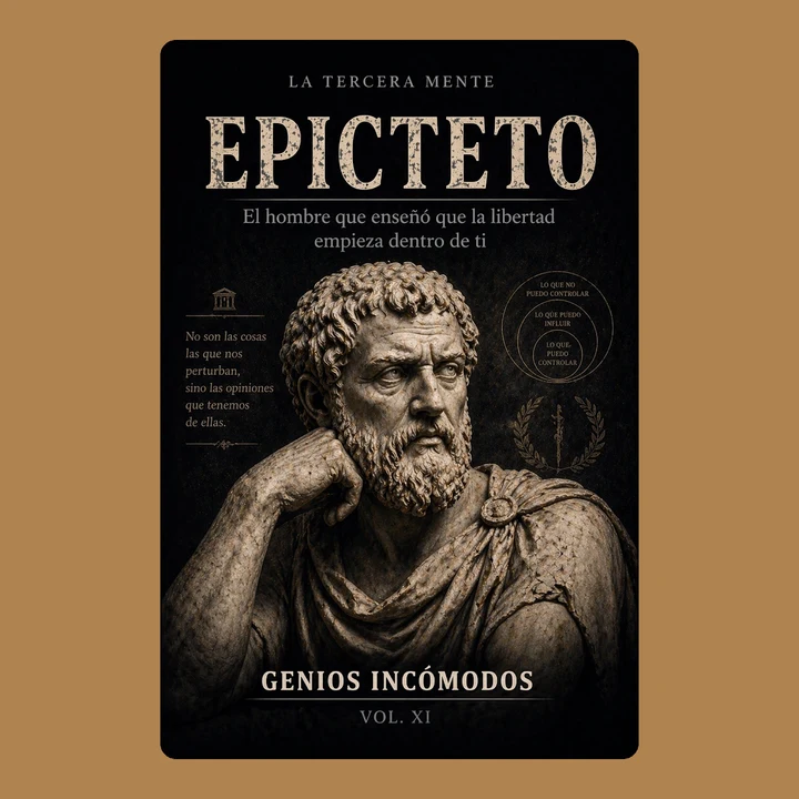 Portada de EPICTETO: El hombre que enseñó que la libertad empieza dentro de ti: GENIOS INCÓMODOS — REINTERPRETADOS EN EL SIGLO XXI. Volumen XI, de Juan Carlos Villegas Príncipe