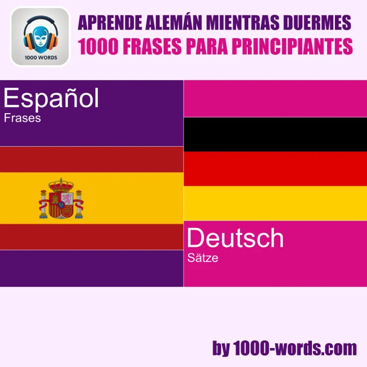 Portada de Aprende alemán mientras duermes – 1000 frases para principiantes: 1000 frases para principiantes, de 1000-words.com 