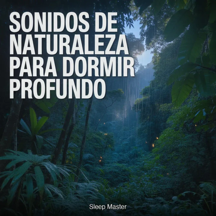 Portada de Sonidos de Naturaleza para Dormir Profundo : Lluvia Suave y Grillos en un Bosque Tropical por la Noche, de Sleep Master