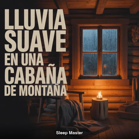 Portada de Lluvia Suave en una Cabaña de Montaña : 8 Horas de Sonidos Relajantes de Lluvia para Dormir Profundamente