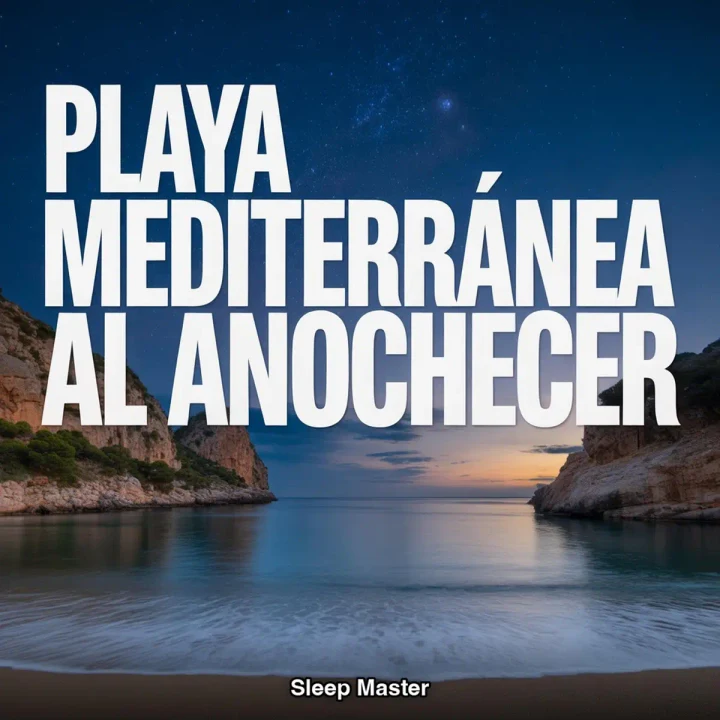 Portada de Playa Mediterránea al Anochecer : 8 Horas de Olas Suaves y Brisa Marina para Dormir 8 Horas, de Sleep Master