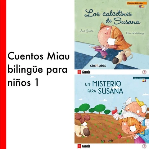 Portada de Cuentos Miau bilingüe para niños 1
